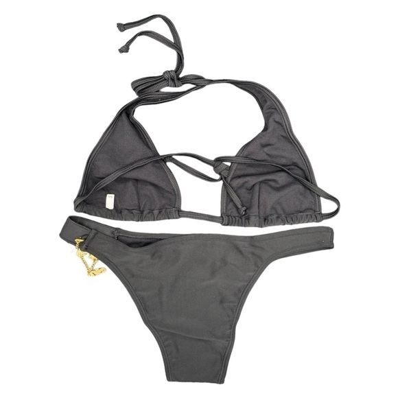 Agua Doce Black Charm Chain Bikini NWT - Picture 3 of 5